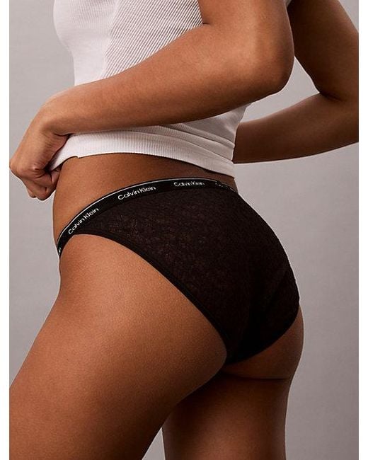 Calvin Klein Brown Bikini Briefs Icon Lace