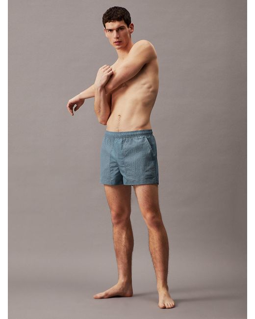 Calvin Klein Blue Ripstop Short Drawstring Swim Shorts for men