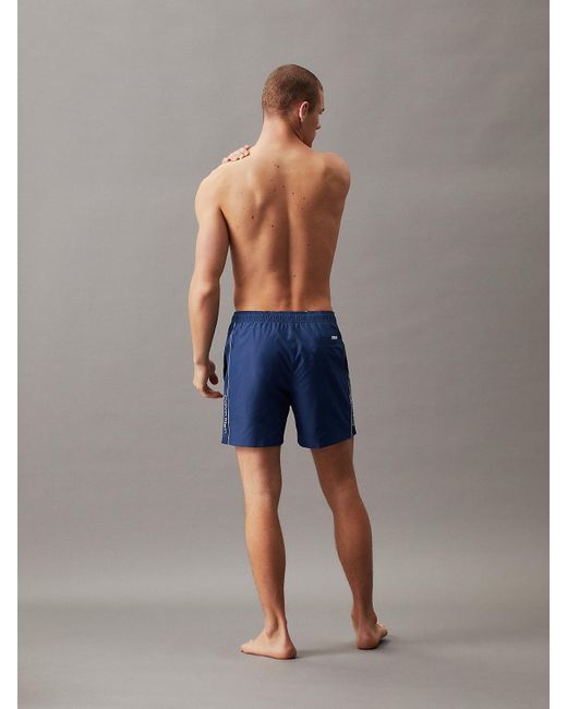 Calvin Klein Blue Medium Drawstring Swim Shorts for men