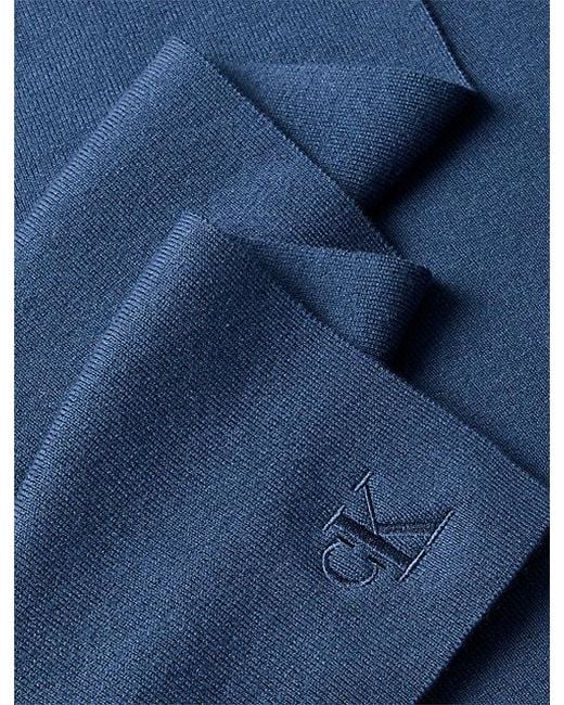 Calvin Klein Blue Signature Logo Scarf for men
