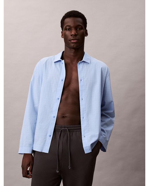 Haut De Pyjama En Popeline De Coton Calvin Klein pour homme en coloris Blue
