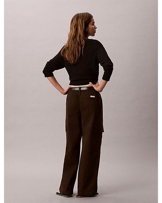 Calvin Klein Brown Jeans Cotton Stretch Cargo Pants