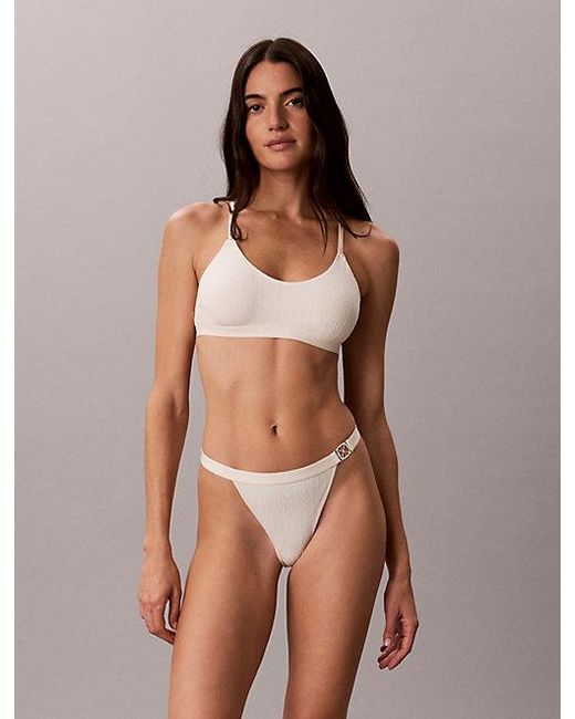 Calvin Klein Brown Bikini Briefs Embossed Emblem