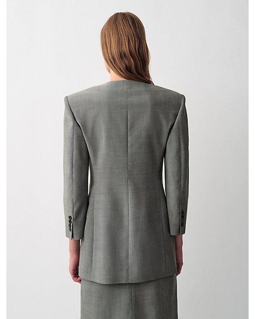 Calvin Klein Gray Parker Collarless Blazer