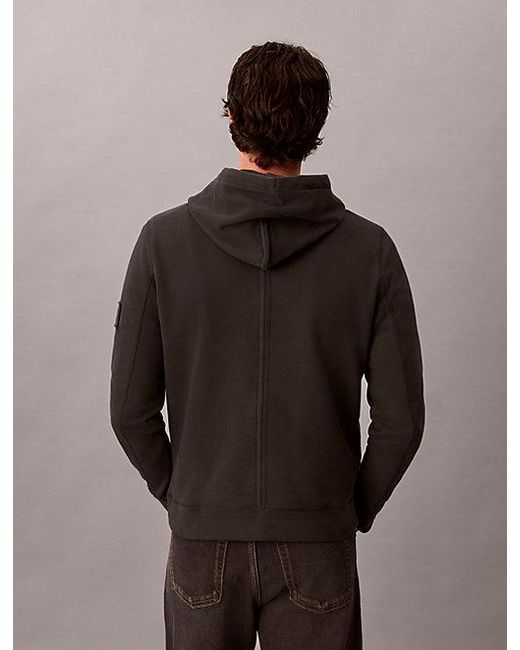 Calvin Klein Multicolor Jeans Cotton Terry Badge Hoodie for men