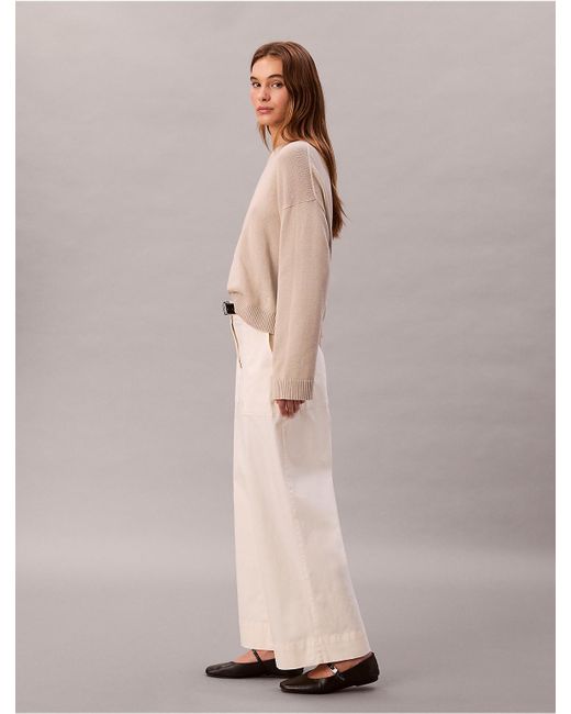 Calvin Klein Natural Calvin Klein Cropped Utility Pants