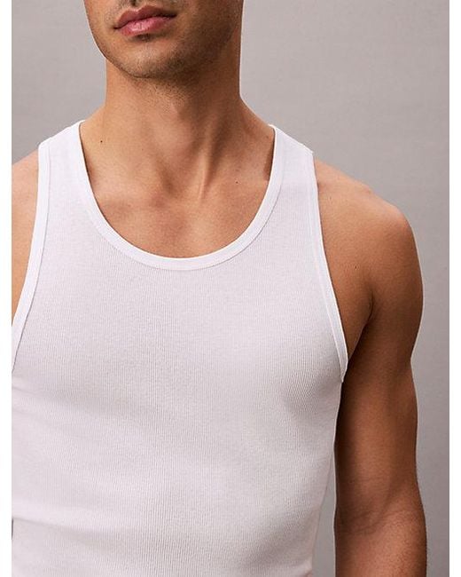 Calvin Klein White 5 Pack Tank Tops for men