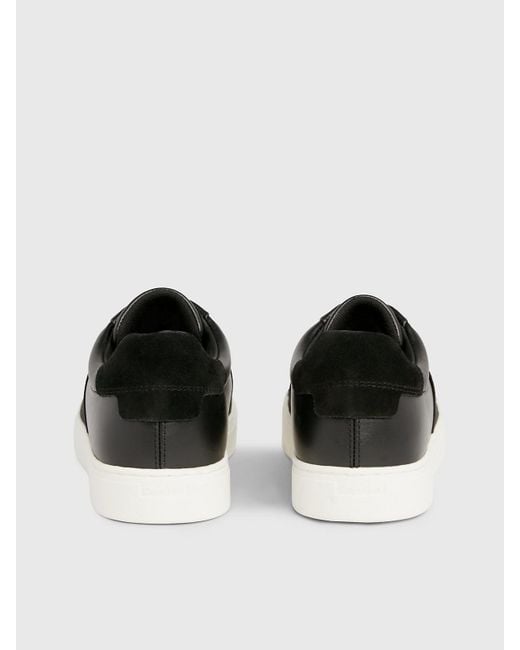 Calvin Klein Black Leather Slip-on Shoes