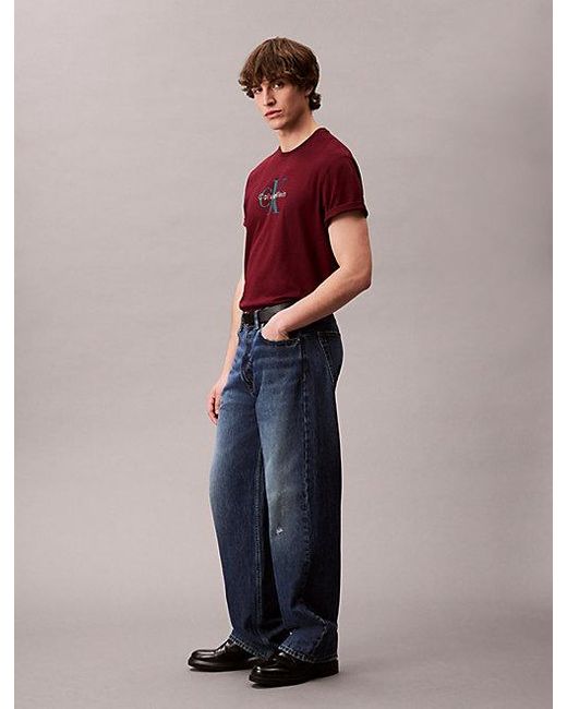 Calvin Klein T-Shirt Mit Monogramm-Logo in Red für Herren