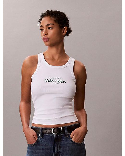 Calvin Klein Top Vrouw Wit in het Blue