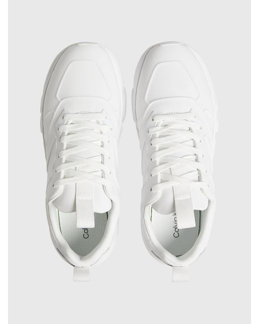 Calvin Klein Leather Trainers in White for Men | Lyst UK