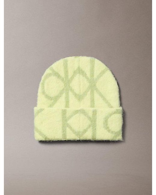 Calvin Klein Metallic Warm Wool Blend Logo Beanie for men