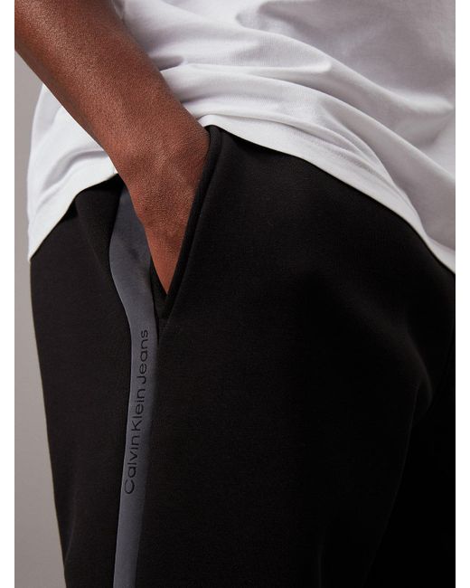 Pantalon de jogging en polaire avec Logo Tape Calvin Klein pour homme en coloris Black