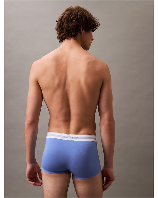 Calvin Klein Blue Icon Modal Mesh 3-Pack Low Rise Trunk for men