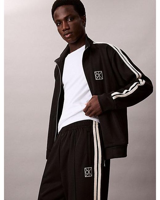 Calvin Klein Black Double Knit Track Trousers for men