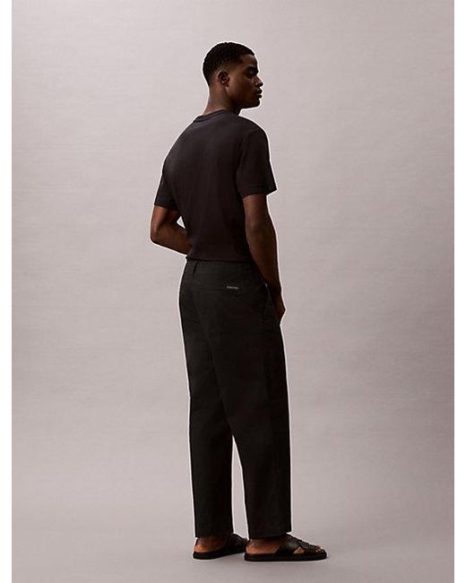 Calvin Klein Black Jeans 90S Loose Cropped Chino Trousers for men