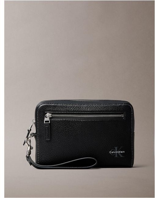 Calvin Klein Gray Bold Pebble Pouch for men