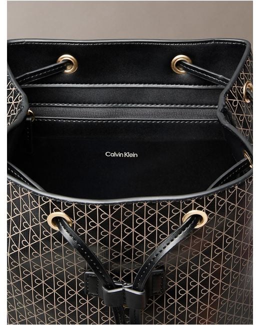 Calvin Klein Gray Allover Emblem Logo Backpack