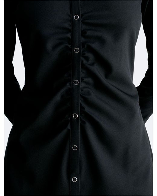 Calvin Klein Slim Buttondown Shirt Dress in Black Lyst