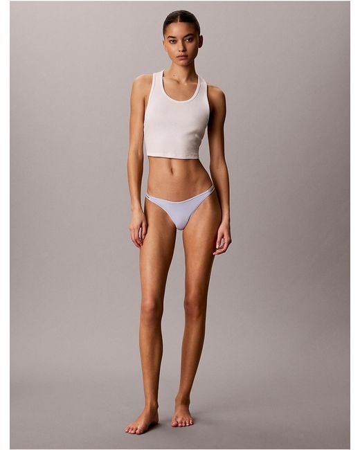 Calvin Klein Gray Icon Logo Dipped String Thong