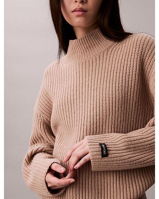 Calvin Klein Blue Lässiger, Dicker Rippen-Pullover Mit Rollkragen