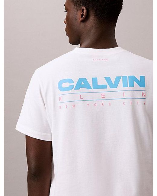 Calvin Klein White Jeans Relaxed Back Logo T-Shirt for men