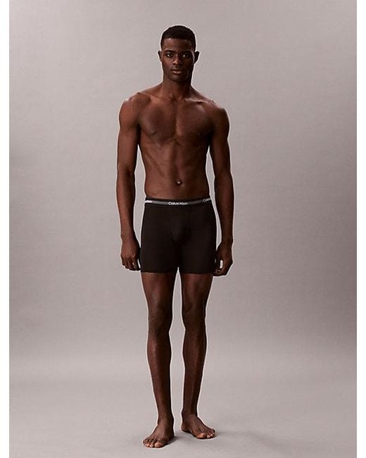Calvin Klein Black 3 Pack Long Boxer Briefs for men