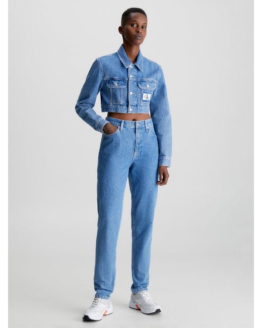 Veste ultra-courte en jean Calvin Klein en coloris Blue