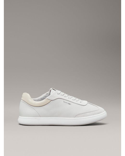 Calvin Klein Metallic Leather Low Profile Trainers