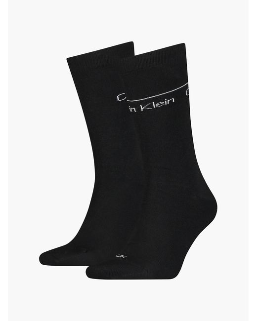 Calvin Klein Black 2 Pack Classic Crew Socks for men