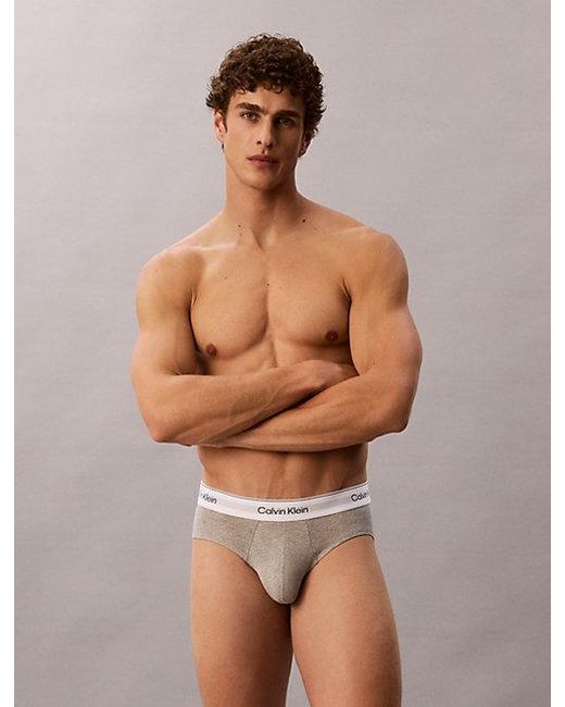 Calvin Klein White 3 Pack Hip Briefs for men