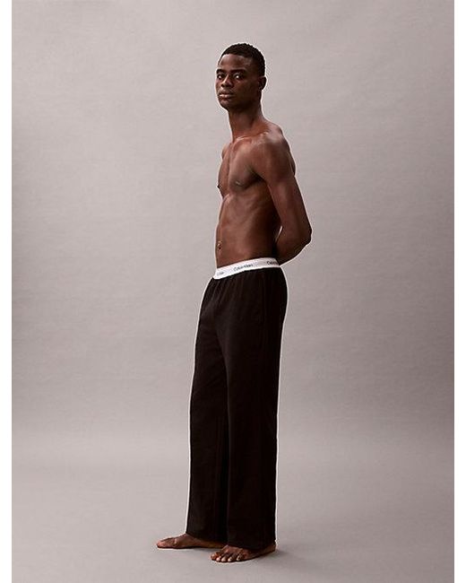 Calvin Klein Black Pyjama Pants Icon Cotton for men