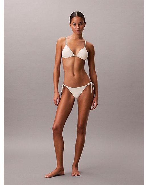 Calvin Klein Brown Triangle Bikini Top Ck Essentials