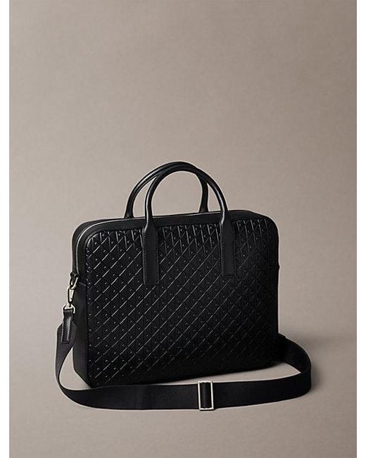 Calvin Klein Pendlertasche Mit Geprägtem Monogramm-Logo in Black für Herren