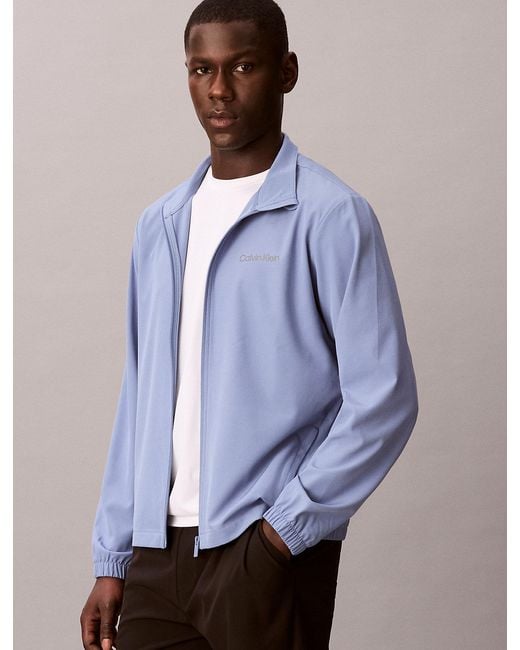 Calvin Klein Blue Performance Zip-Up Windbreaker for men