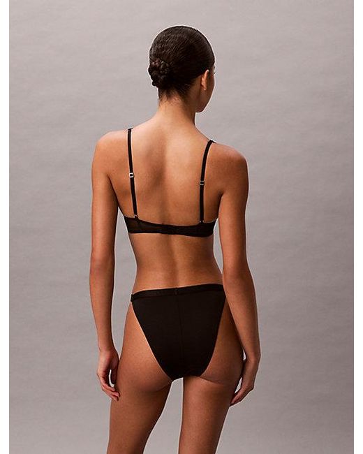 Calvin Klein Black Push Up Plunge Bra Minimalist Mesh