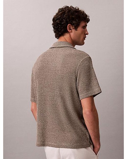 Calvin Klein Multicolor Textured Knit Short Sleeve Shirt for men