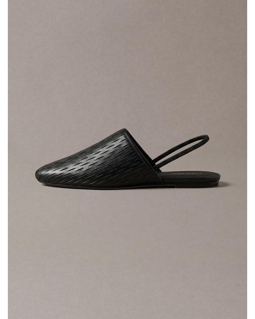 Calvin Klein Brown Leather Slingback Mules