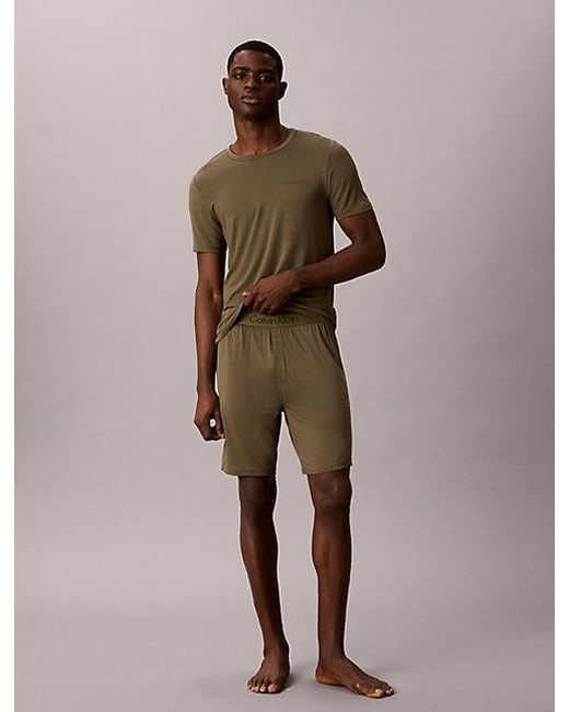 Calvin Klein Natural Crewneck Pyjama T-Shirt Ultra Soft Modal for men