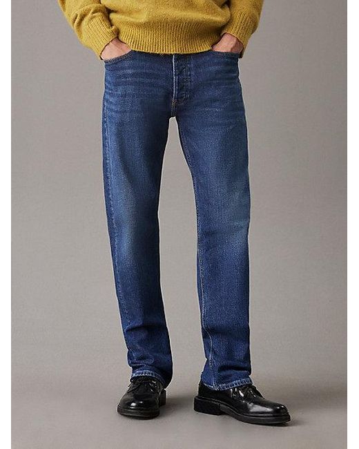Calvin Klein Standard Straight Jeans in het Blue voor heren