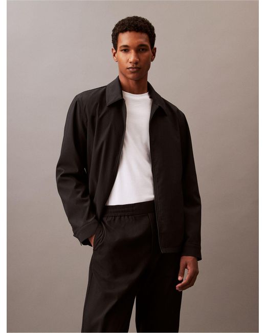 Calvin Klein Brown Seersucker Full Zip Jacket for men