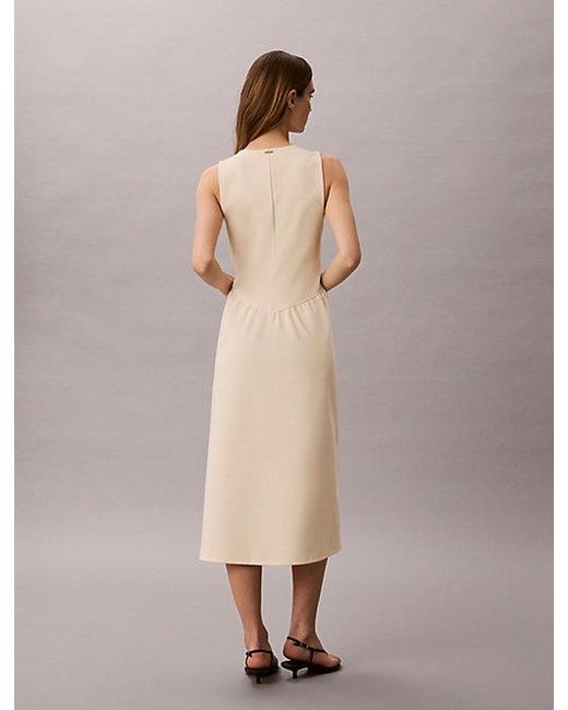 Calvin Klein Natural Fit And Flare Sleeveless Midi Dress
