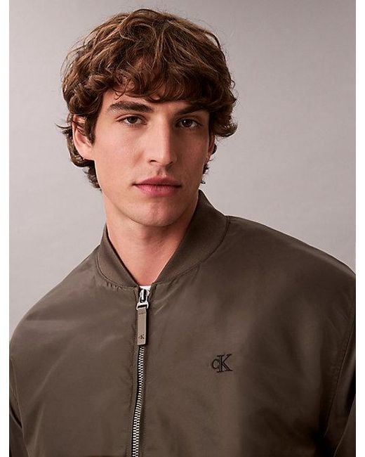 Calvin Klein Green Nylon Bomber Jacket for men