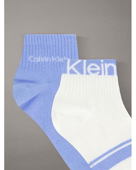 Calvin Klein Metallic Jeans 4 Pack Cotton Logo Stripe Ankle Socks for men