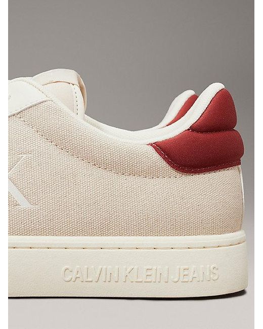 Calvin Klein Canvas Sneakers in het Natural voor heren