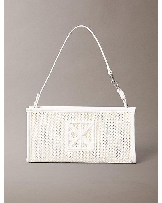 Calvin Klein Natural Convertible Mesh Logo Shoulder Bag