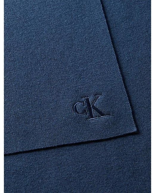 Calvin Klein Blue Signature Logo Scarf for men