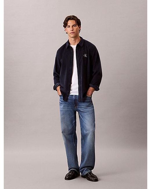 Calvin Klein Blue Jeans Cotton Corduroy Shirt for men