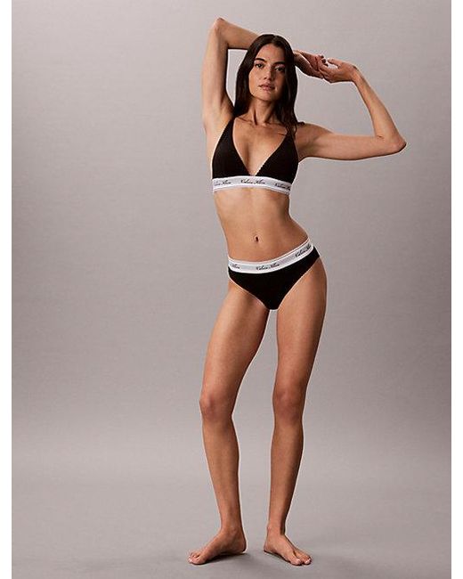Calvin Klein Black Triangle Bra Icon Cotton Modal