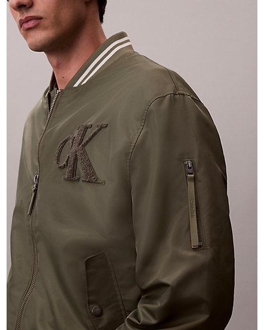 Calvin Klein Natural Jeans Nylon Tipped Bomber Jacket for men